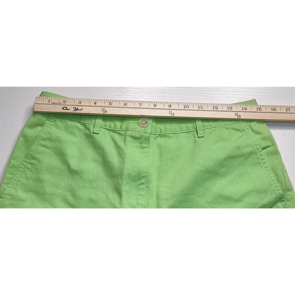 Preppy Lauren Ralph Lauren Chino Shorts Women 8 Green Cotton Twill High‎ Rise